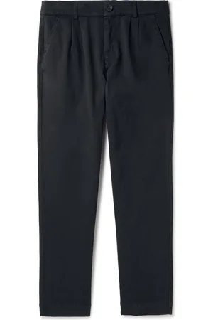 Mr P. Tapered Pleated Garment-Dyed Cotton-Blend Twill Trousers