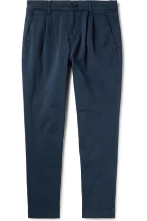 Mr P. Tapered Pleated Garment-Dyed Cotton-Blend Twill Trousers
