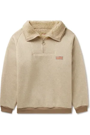 KAPITAL Alpine Logo-Appliquéd Fleece-Lined Knitted Half-Zip Sweatshirt