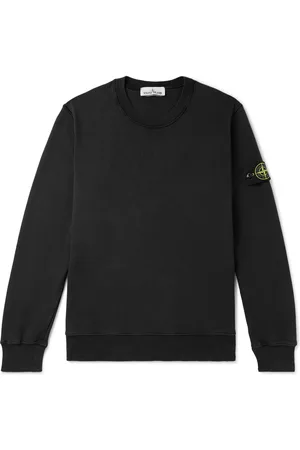 Stone Island Logo-Appliquéd Garment-Dyed Cotton-Jersey Sweatshirt