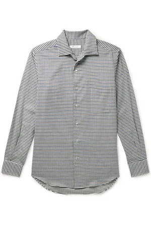 Loro Piana Logo-Appliquéd Checked Cotton-Flannel Shirt