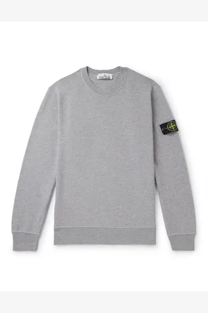 Stone Island Logo-Appliquéd Garment-Dyed Cotton-Jersey Sweatshirt
