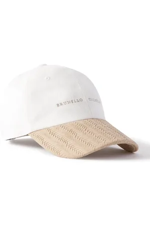 Brunello Cucinelli Logo-Embroidered Woven Suede and Linen-Denim Baseball Cap