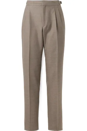 Loro Piana Straight-Leg Pleated Wool-Twill Suit Trousers