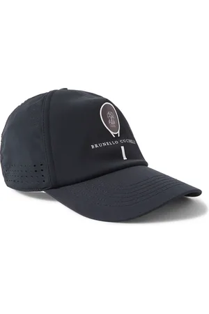 Brunello Cucinelli Perforated Logo-Print Stretch-Shell Baseball Cap