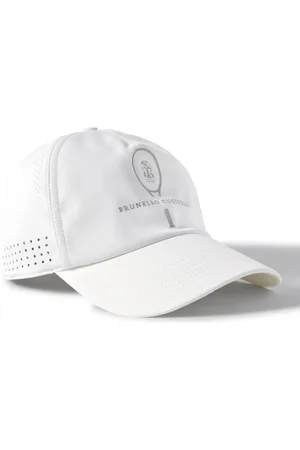Brunello Cucinelli Perforated Logo-Print Stretch-Shell Baseball Cap