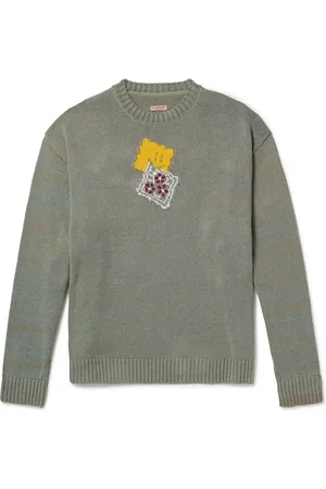 KAPITAL Peckish Rainbowy Intarsia Cotton-Blend Sweater