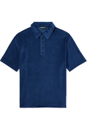 Loro Piana Cotton and Silk-Blend Velour Polo Shirt