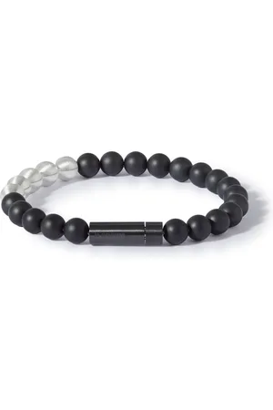 Le Gramme Le 31g Brushed-Ceramic and Sterling Silver Beaded Bracelet