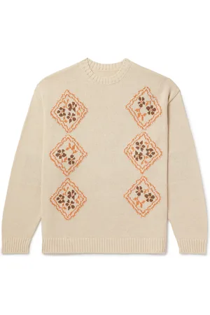 KAPITAL Kookei Jacquard-Knitted Cotton-Blend Sweater