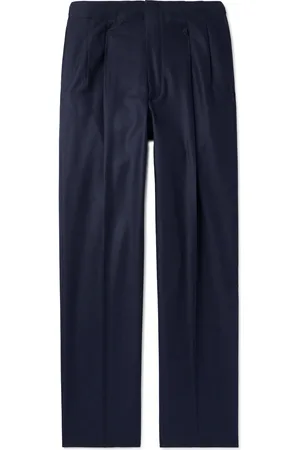Loro Piana Joetsu Straight-Leg Pleated Wool and Cashmere-Blend Trousers