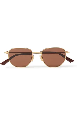 Bottega Veneta Round-Frame -Tone Sunglasses
