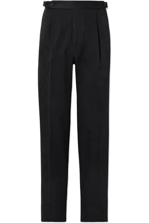 Stoffa Tapered Pleated Cotton-Canvas Trousers