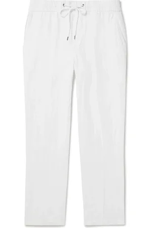 James Perse Straight-Leg Garment-Dyed Linen Drawstring Trousers