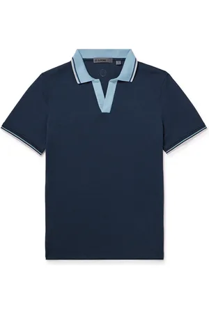 Mr P. G/FORE Golf Striped Logo-Appliquéd Piqué Polo Shirt