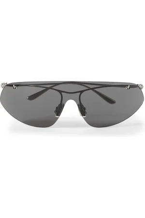 Bottega Veneta Knot Shield Rimless Aviator-Style -Tone Sunglasses