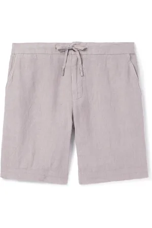 Mr P. Straight-Leg Linen Drawstring Bermuda Shorts