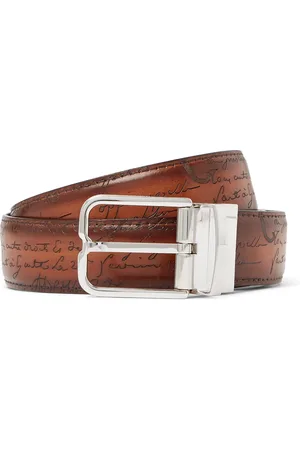 Berluti 3.2cm Scritto Reversible Venezia Leather Belt