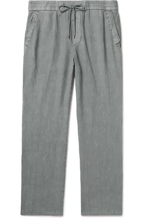 James Perse Straight-Leg Garment-Dyed Linen Drawstring Trousers