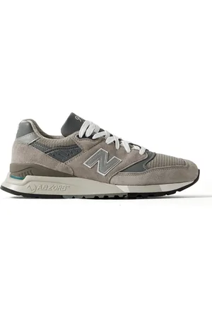 New Balance 998 Core Rubber-Trimmed Leather, Mesh and Suede Sneakers