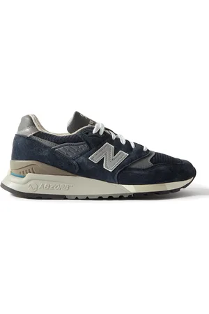 New Balance MiUS 998 Leather and Mesh-Trimmed Suede Sneakers