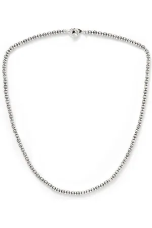 Mikia Sterling Hematite Beaded Necklace