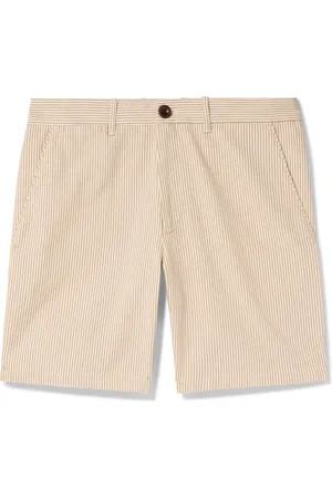 Mr P. Slim-Fit Straight-Leg Striped Cotton Bermuda Shorts