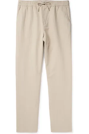Mr P. James Straight-Leg Cotton and Linen-Blend Twill Drawstring Trousers