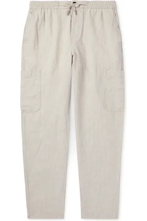 Mr P. Tapered Linen Drawstring Cargo Trousers