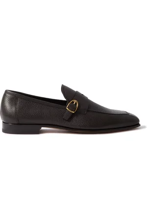 Tom Ford Sean Buckled Full-Grain Leather Penny Loafers