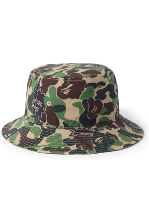 SAINT MXXXXXX A Bathing Ape Logo-Detailed Camouflage-Print Cotton Bucket Hat