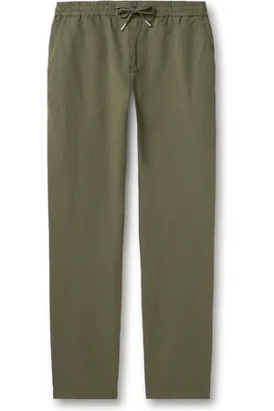 Mr P. James Straight-Leg Cotton and Linen-Blend Twill Drawstring Trousers
