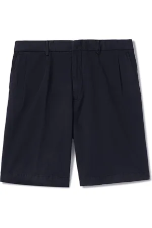 Ermenegildo Zegna Straight-Leg Pleated Cotton and Linen-Blend Twill Shorts