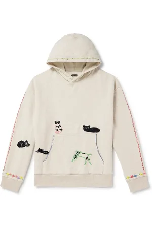 KAPITAL Embroidered Cotton-Jersey Hoodie