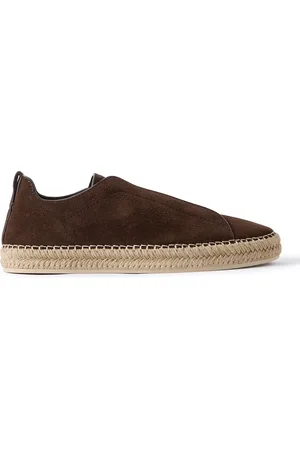 Ermenegildo Zegna Triple Stitch™ Leather-Trimmed Suede Slip-On Sneakers
