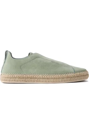 Ermenegildo Zegna Triple Stitch™ Leather-Trimmed Suede Slip-On Sneakers