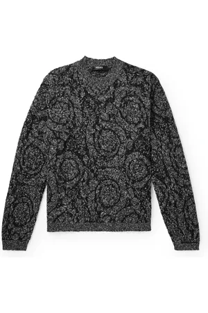 VERSACE Jacquard-Knit Cotton-Blend Sweater