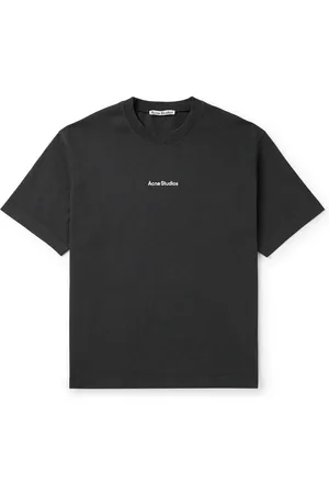 Acne Studios Exford Logo-Flocked Cotton-Jersey T-Shirt