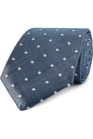 Tom Ford 8cm Polka-Dot Embroidered Herringbone Silk Tie