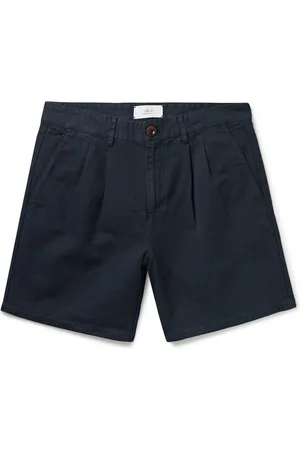 Mr P. Straight-Leg Pleated Cotton and Linen-Blend Twill Shorts