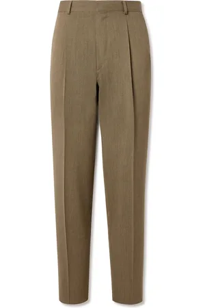 Loro Piana Tapered Pleated Wool-Twill Suit Trousers