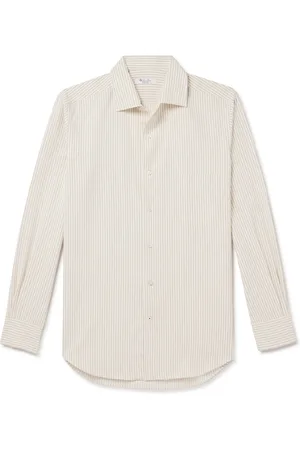 Loro Piana Andre Striped Silk and Cotton-Blend Twill Shirt