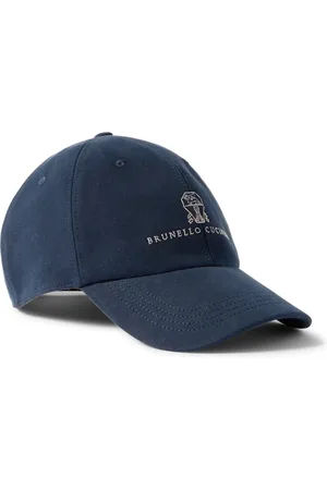 Brunello Cucinelli Logo-Embroidered Leather-Trimmed Cotton-Twill Baseball Cap