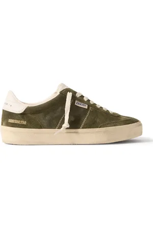 Golden Goose Soul-Star Distressed Leather-Trimmed Suede Sneakers