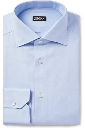 Ermenegildo Zegna Cutaway-Collar Cotton Oxford Shirt