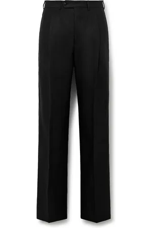 Saman Amel Amo Wide-Leg Pleated Linen Trousers