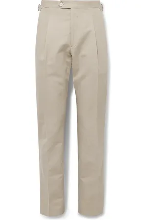Saman Amel Slim-Fit Pleated Cotton and Linen-Blend Twill Suit Trousers