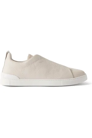 Ermenegildo Zegna Triple Stitch Full-Grain Leather and Suede Sneakers