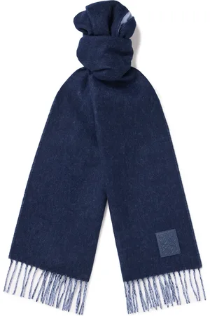 Loewe Logo-Appliquéd Fringed Wool and Cashmere-Blend Scarf