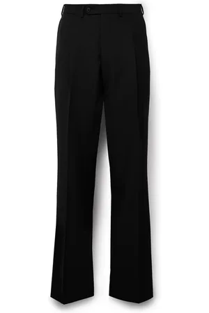 Saman Amel Amo Wide-Leg Pleated Wool, Mohair and Linen-Blend Suit Trousers